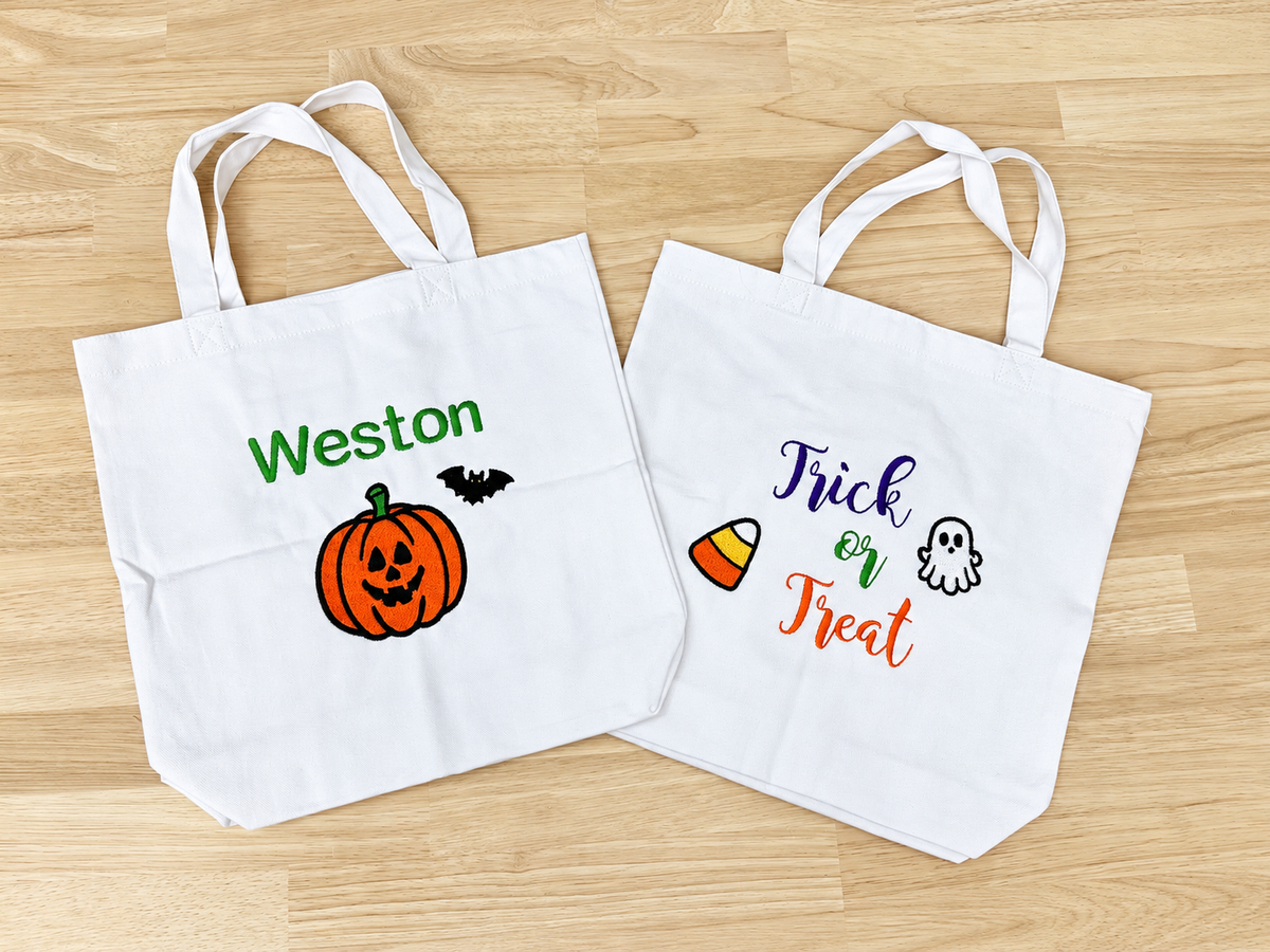 Personalized Embroidered Halloween Treat Bags