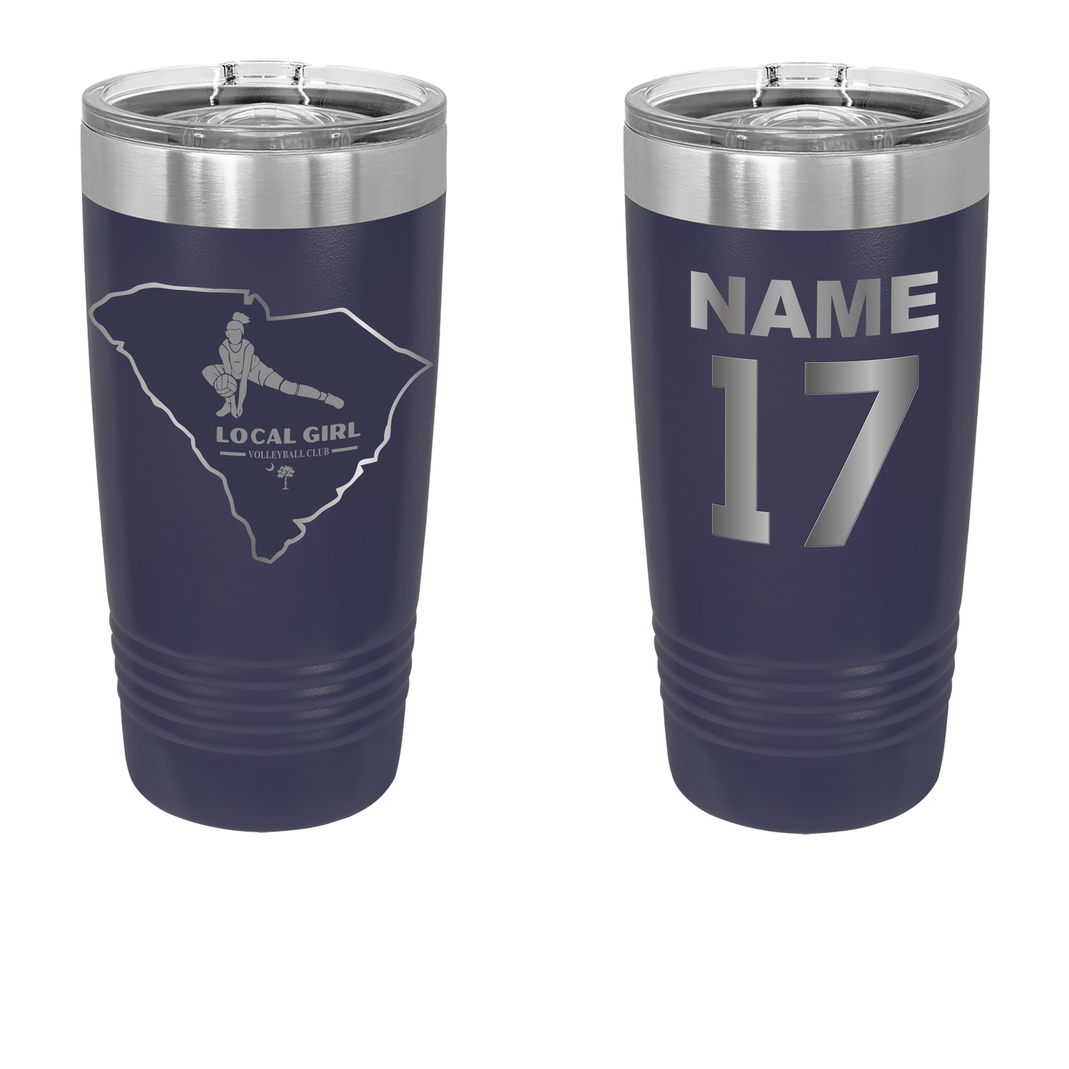 Local Girl Volleyball Club Engraved Drinkware