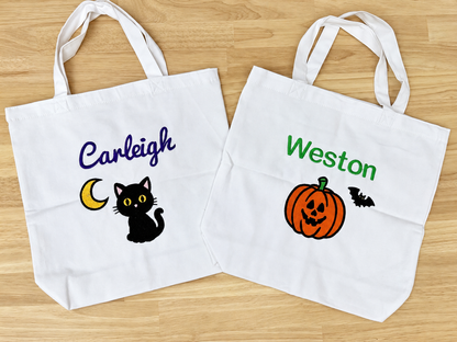 Personalized Embroidered Halloween Treat Bags