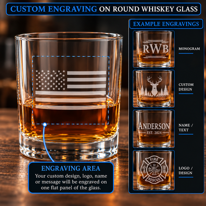 Custom Engraved 13 3/4 oz. Round Double Old Fashioned