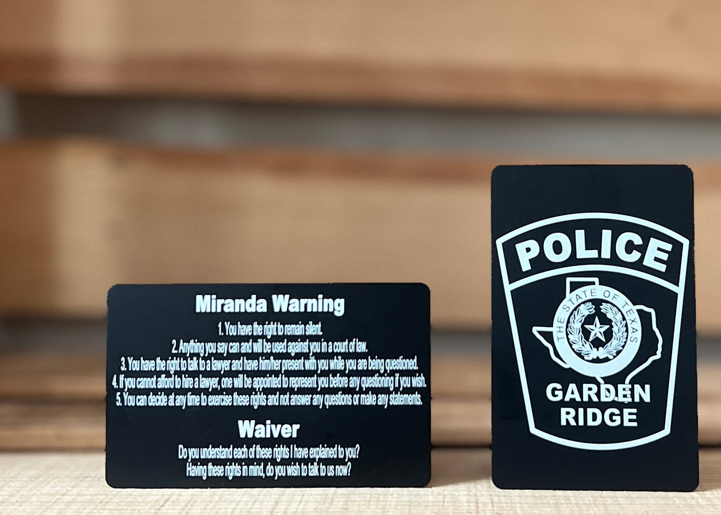 Single Side Custom Design Miranda Advisement Card