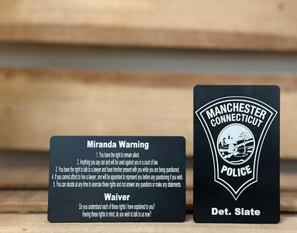 Single Side Custom Design Miranda Advisement Card